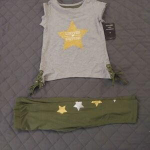 Gray and Green Star Outfit
